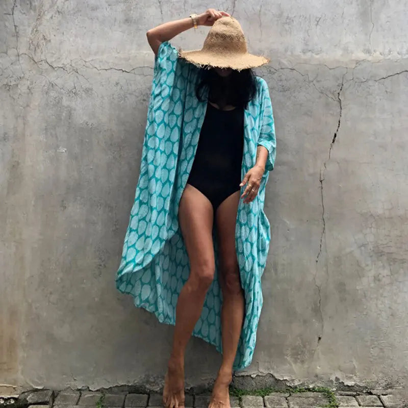 Beach Cover Ups for Swimwear- Kimono Swimsuit Cape Summer Dress