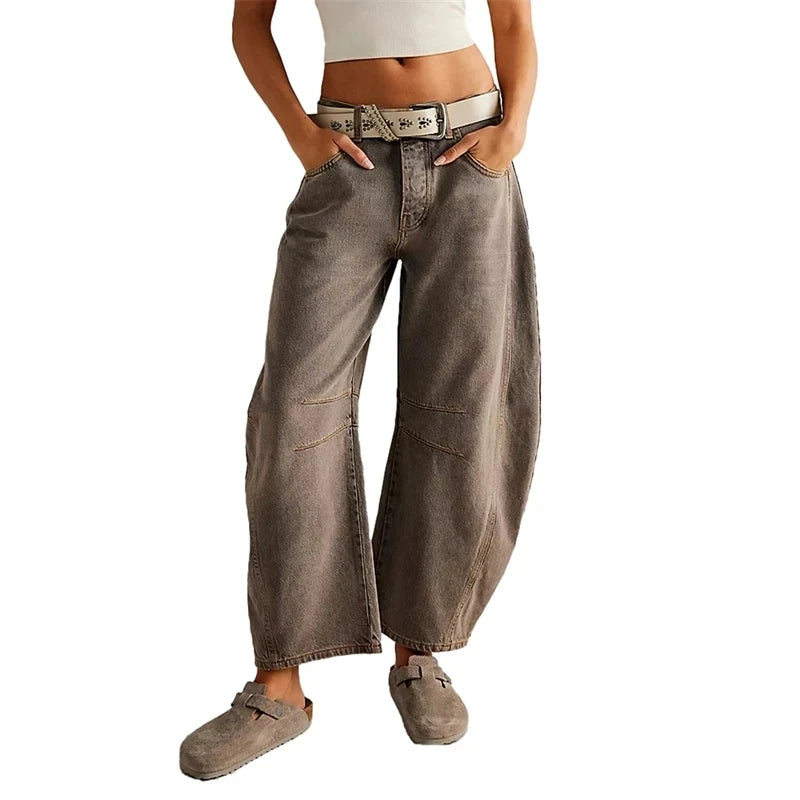 Midiross High Stretch Mid-Rise Barrel Jeans