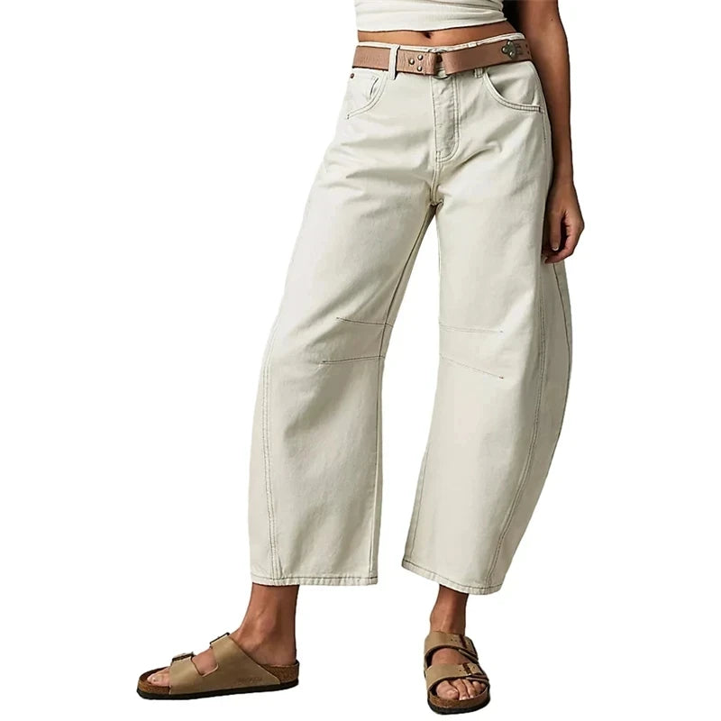 Midiross High Stretch Mid-Rise Barrel Jeans