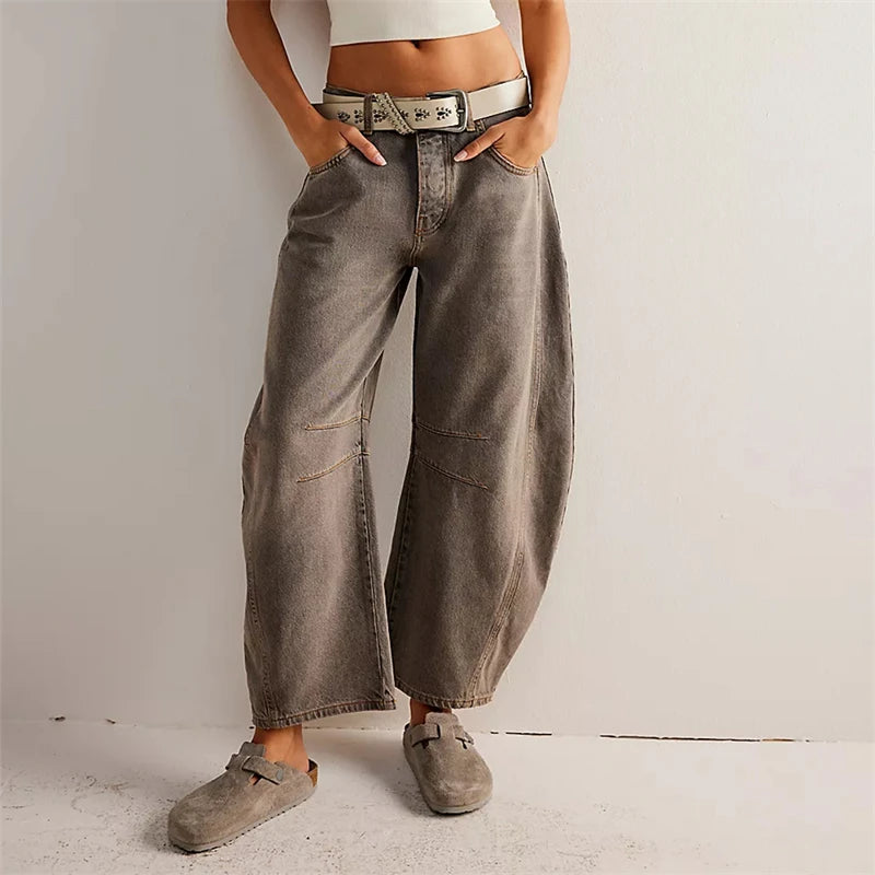 Midiross High Stretch Mid-Rise Barrel Jeans
