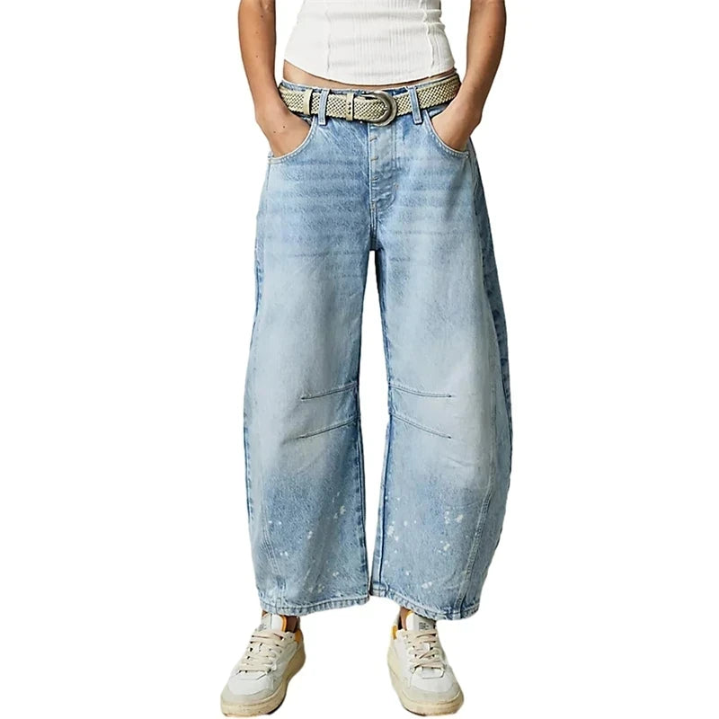 Midiross High Stretch Mid-Rise Barrel Jeans
