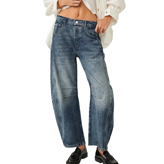 Midiross High Stretch Mid-Rise Barrel Jeans