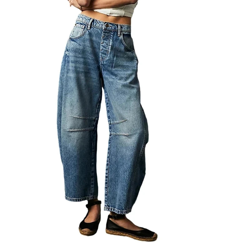Midiross High Stretch Mid-Rise Barrel Jeans