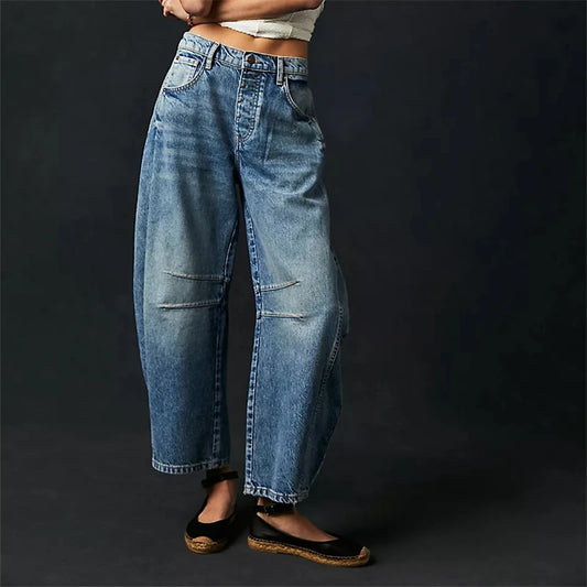 Midiross High Stretch Mid-Rise Barrel Jeans