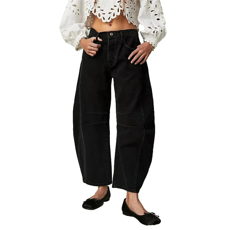 Midiross High Stretch Mid-Rise Barrel Jeans