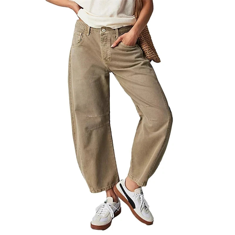 Midiross High Stretch Mid-Rise Barrel Jeans