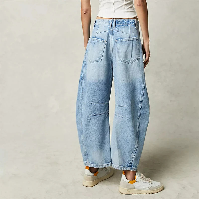 Midiross High Stretch Mid-Rise Barrel Jeans