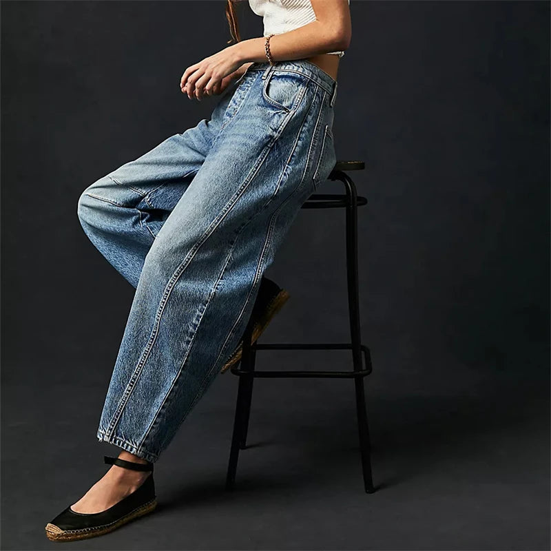 Midiross High Stretch Mid-Rise Barrel Jeans