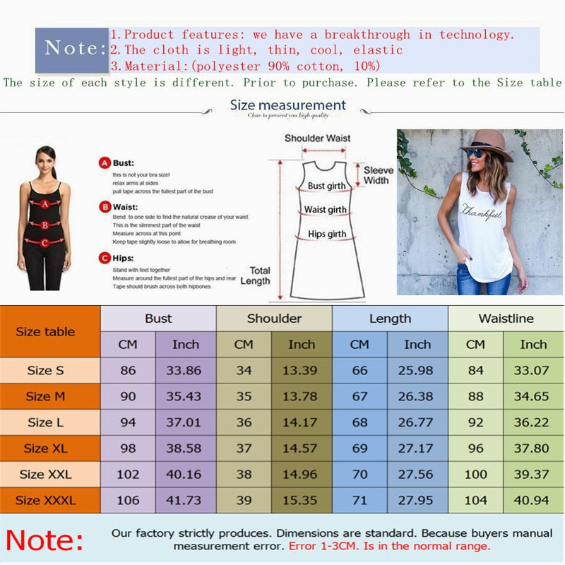 Summer T-shirt Harajuku Print Vintage Women's Casual Fashion O-neck Sleeveless