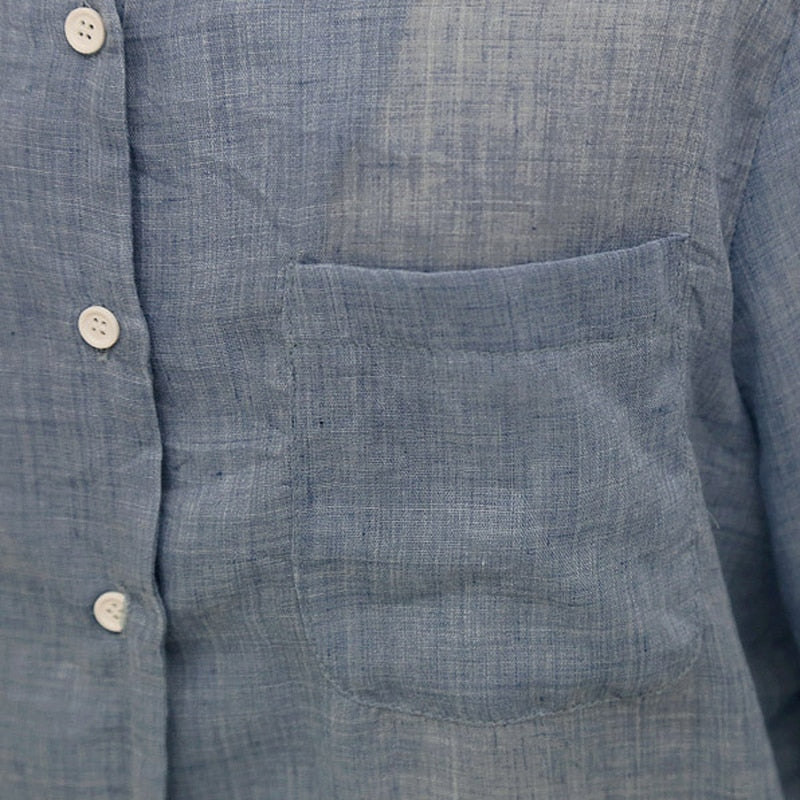 Women's Fashion Summer Linen Long Sleeve Top