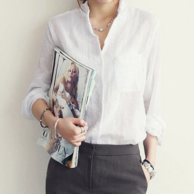 Women's Fashion Summer Linen Long Sleeve Top