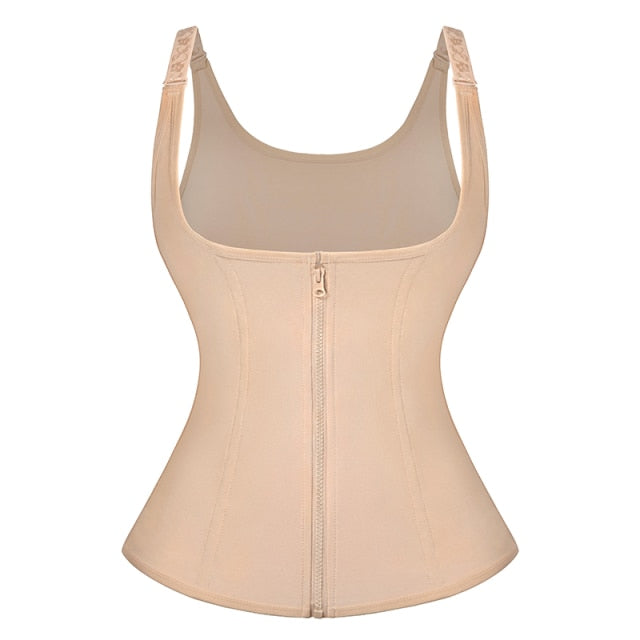 Women's Waist Trainer Corset with Zipper Vest & Body Shaper Cincher Tank Top