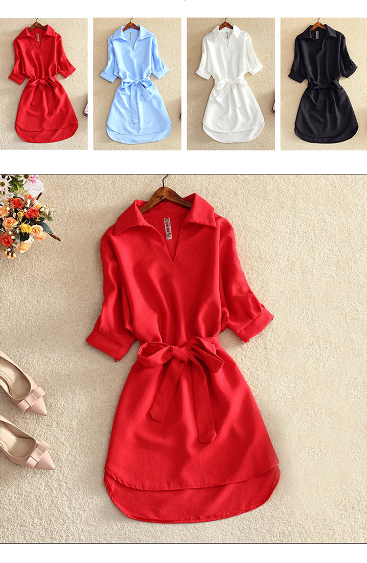 Summer Casual Chiffon Dress Tunic w/Sashes