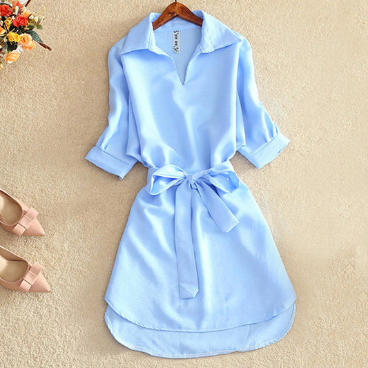 Summer Casual Chiffon Dress Tunic w/Sashes