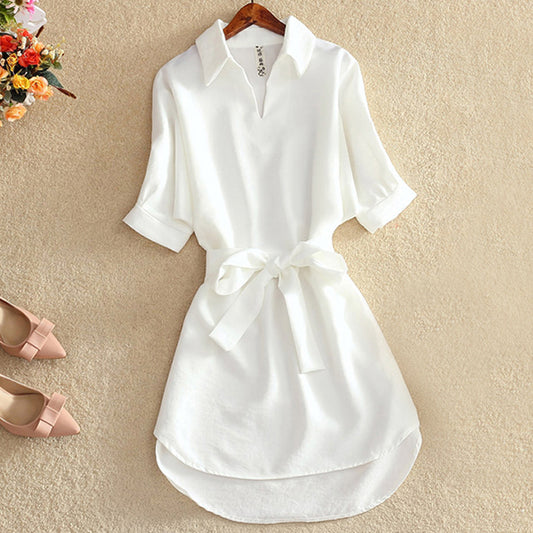 Summer Casual Chiffon Dress Tunic w/Sashes