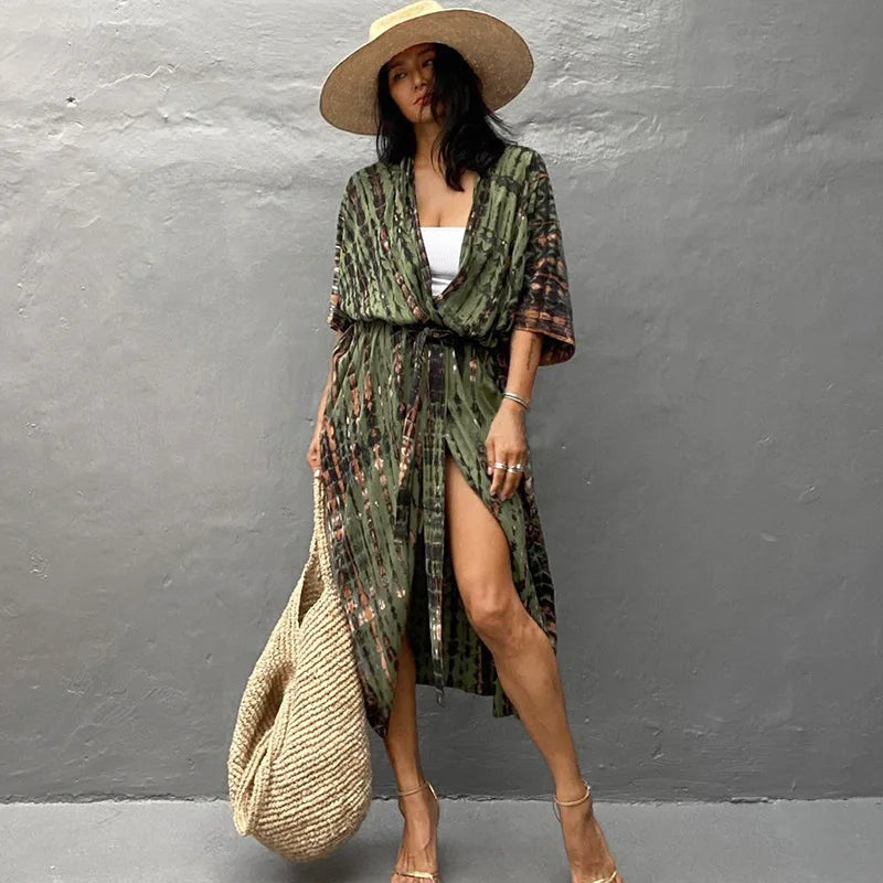 Beach Cover Ups for Swimwear- Kimono Swimsuit Cape Summer Dress