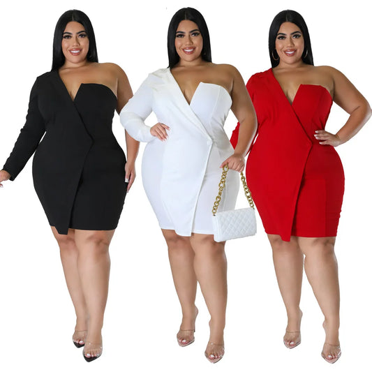 Curvy XL-4XL 2023 Spring / Summer Plus Size Women Clothing Sleeveless Strapless Bodycon Sexy Club Party Mini Dress Outfit