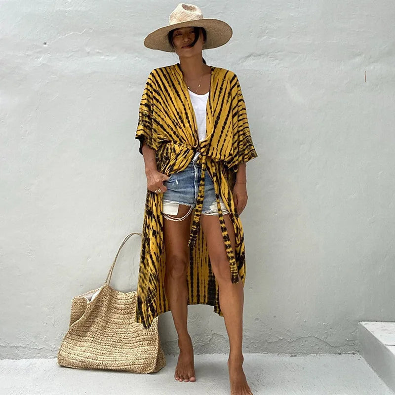 Beach Cover Ups for Swimwear- Kimono Swimsuit Cape Summer Dress