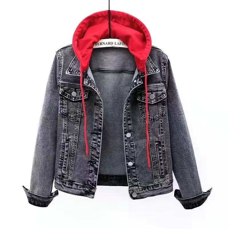 Women's Fleece Warm Winter Jean Jacket w/Pockets & Button Soft Hoodie Warm Outerwear