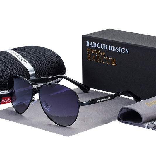 Design Titanium Alloy Sunglasses with Pilot Gradient Eyewear