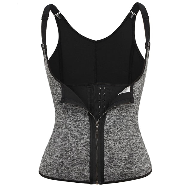 Women's Waist Trainer Corset with Zipper Vest & Body Shaper Cincher Tank Top