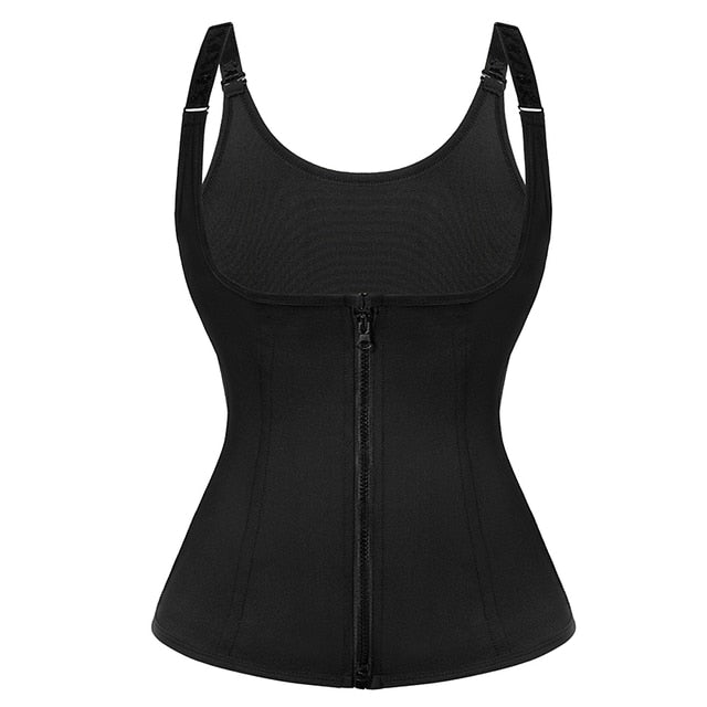 Women's Waist Trainer Corset with Zipper Vest & Body Shaper Cincher Tank Top