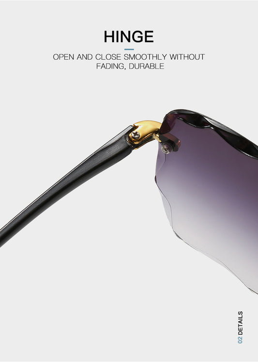 Square Rimless Fashion Sunglasses UV400 Shades Oculos