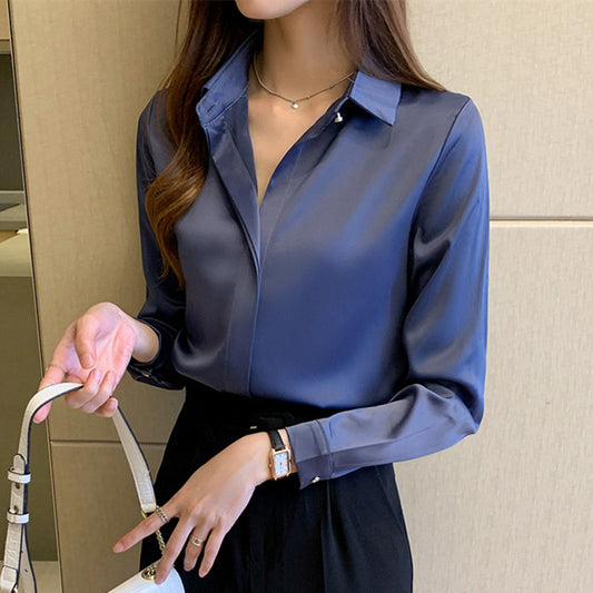 Silk Shirt Long Sleeve Fashion Blouse