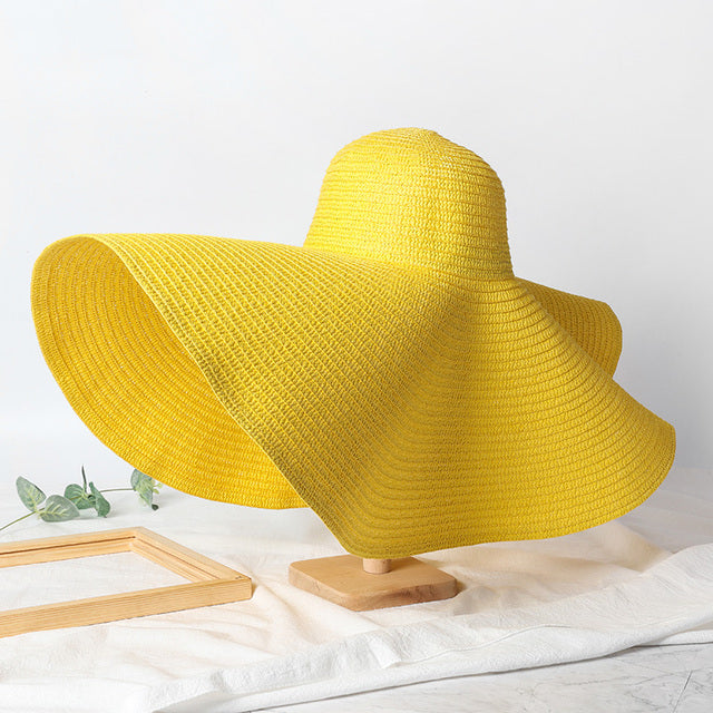 Summer 9.8in Large Wide Brim Foldable Sun Hat