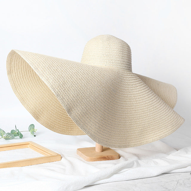 Summer 9.8in Large Wide Brim Foldable Sun Hat