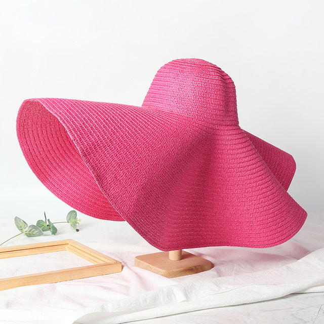 Summer 9.8in Large Wide Brim Foldable Sun Hat