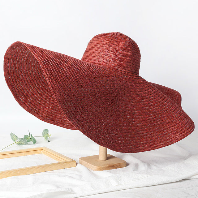 Summer 9.8in Large Wide Brim Foldable Sun Hat