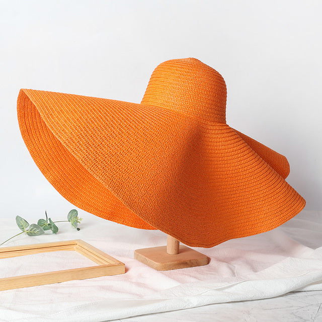 Summer 9.8in Large Wide Brim Foldable Sun Hat