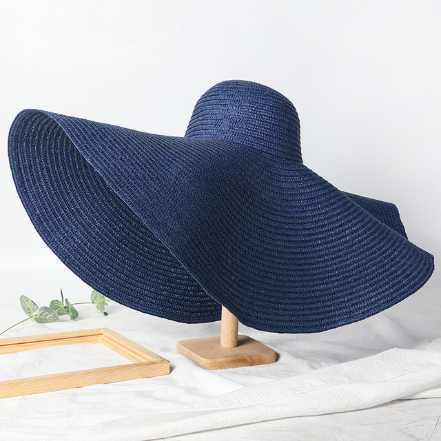 Summer 9.8in Large Wide Brim Foldable Sun Hat