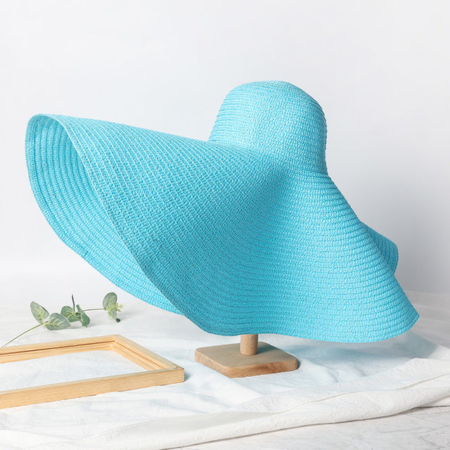 Summer 9.8in Large Wide Brim Foldable Sun Hat