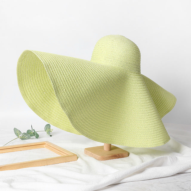 Summer 9.8in Large Wide Brim Foldable Sun Hat