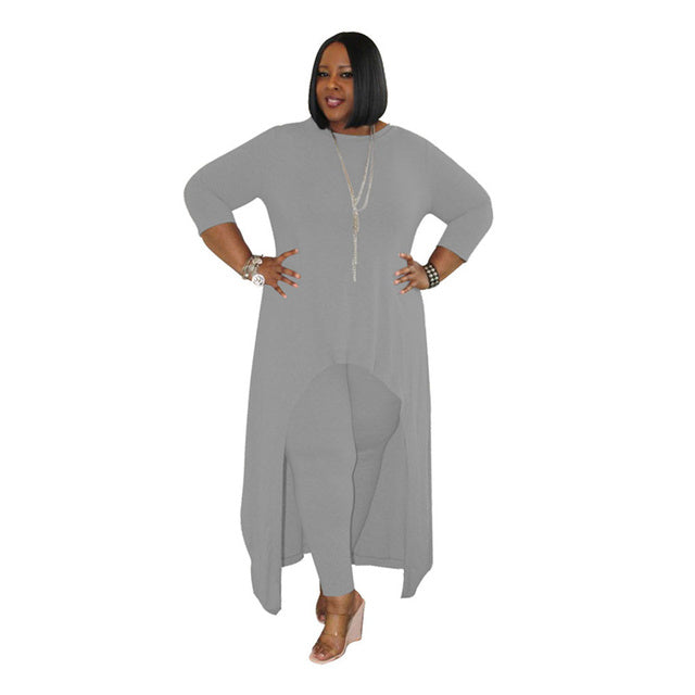 Curvy Women's Two Piece Set Loungewear Stretchy Outfits