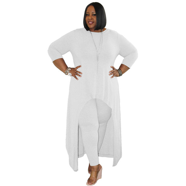 Curvy Women's Two Piece Set Loungewear Stretchy Outfits