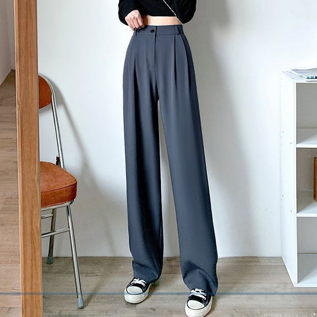 Lucyever Wide Leg Pants Loose High Waist Casual Trousers